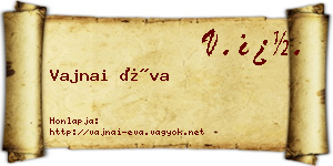Vajnai Éva névjegykártya