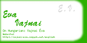 eva vajnai business card