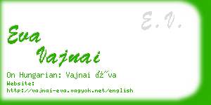 eva vajnai business card